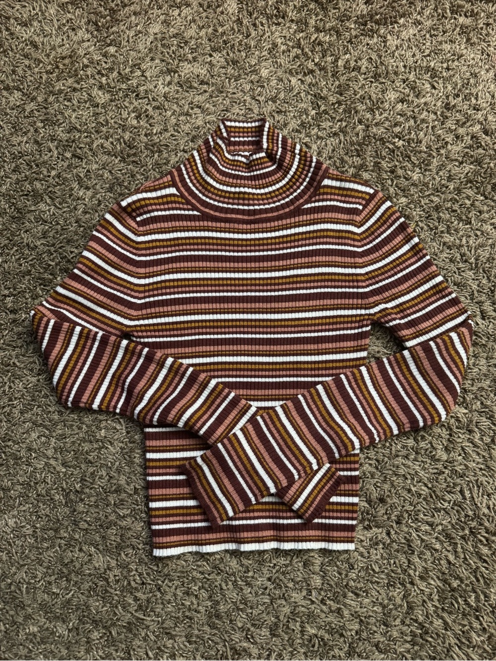 Pink Republic Striped Turtleneck Sweater
